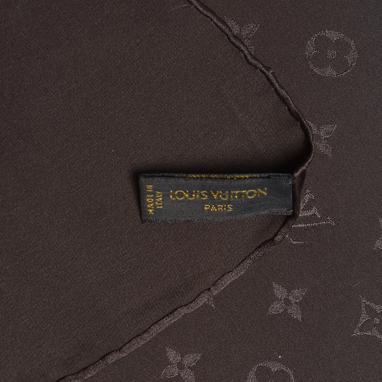 Louis Vuitton Silk Monogram Monaco Scarf Brown 4 of 4