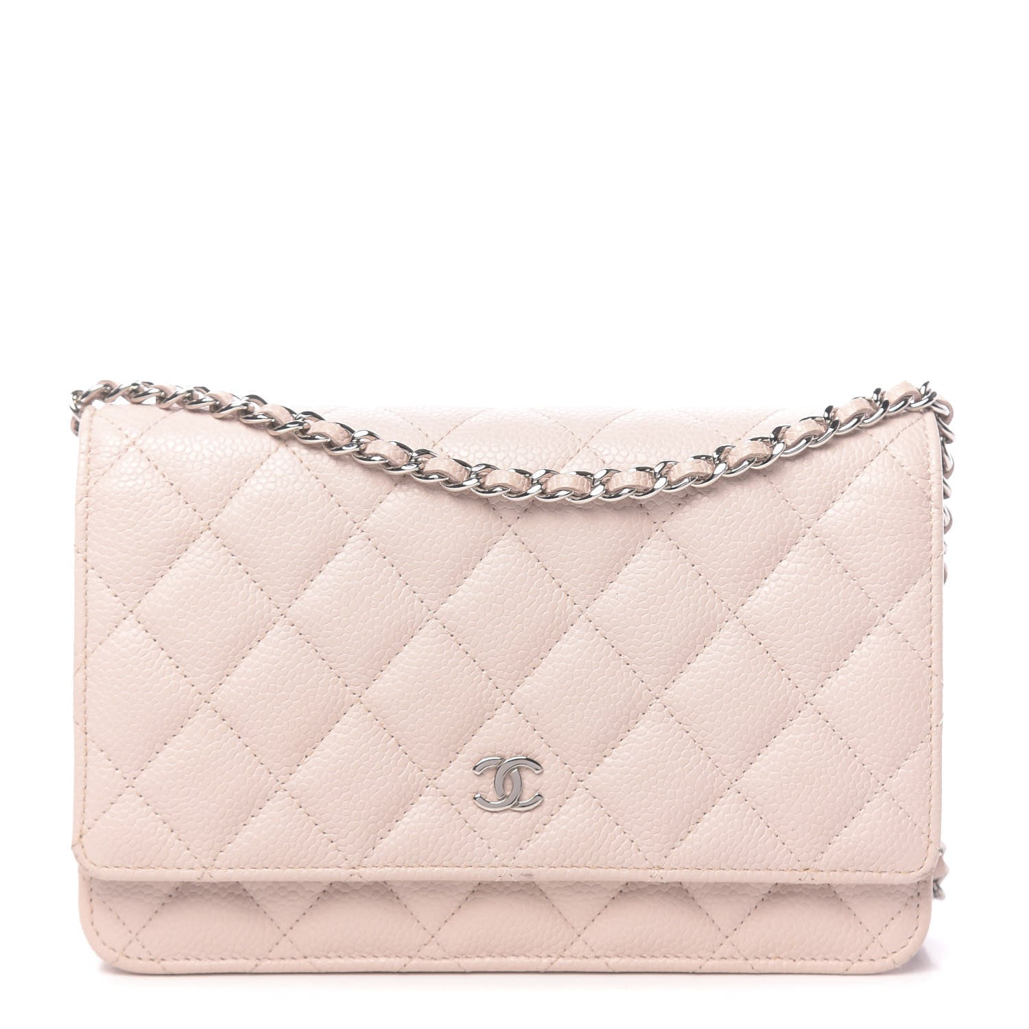Chanel Caviar Quilted Wallet On Chain WOC Light Pink 1 of 13