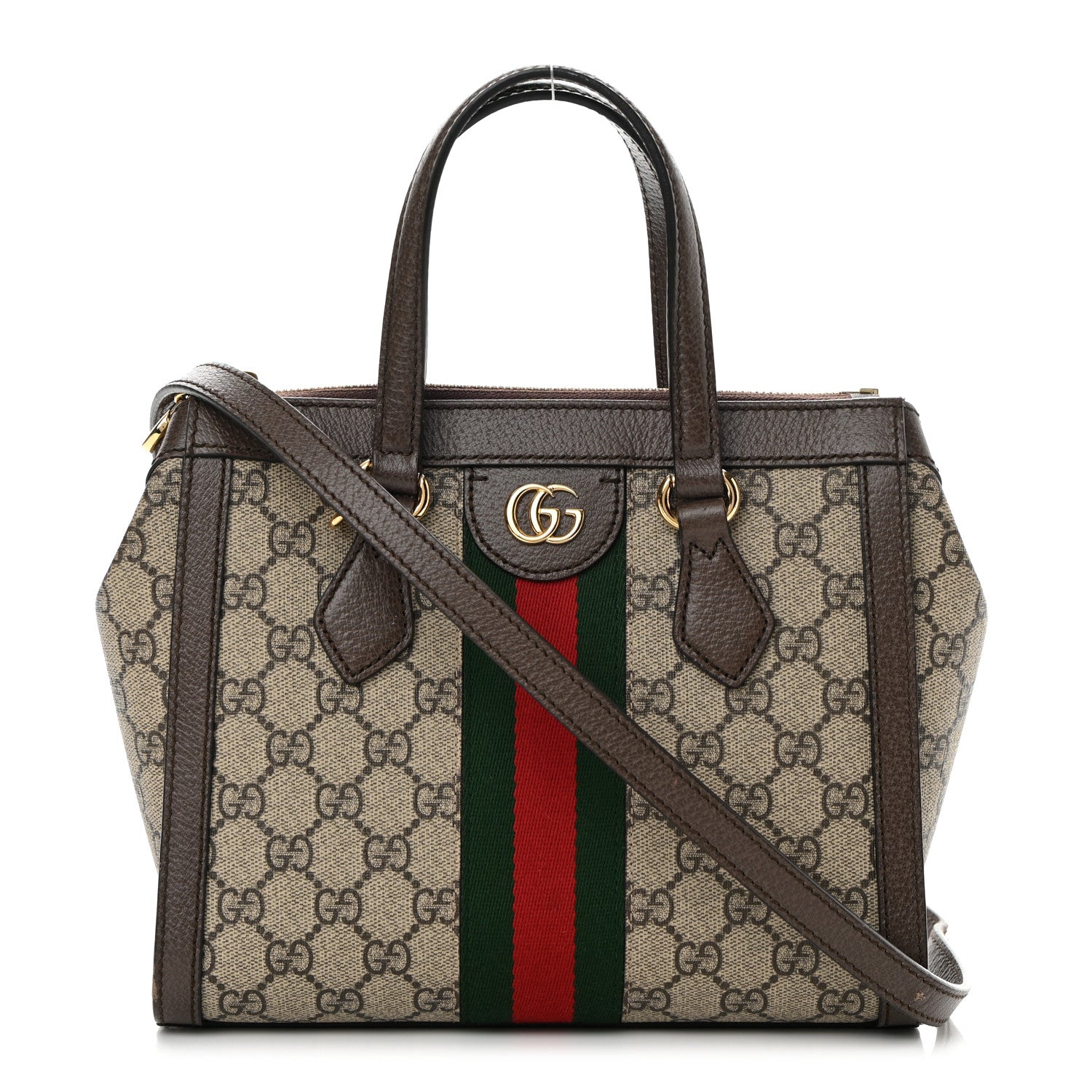Gucci GG Supreme Monogram Small Ophidia Tote Bag Brown 1 of 16