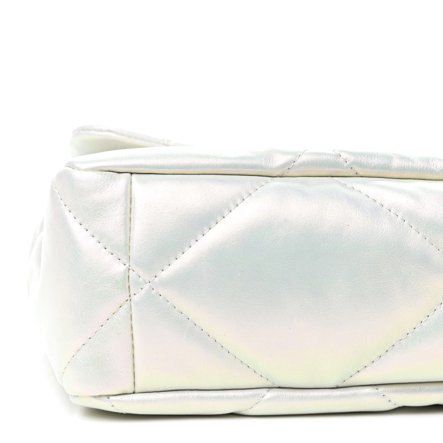 Chanel Iridescent Calfskin Quilted Large Chanel 19 Flap White 6 of 9