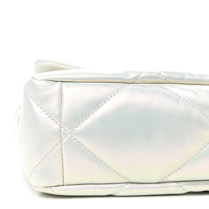 Chanel Iridescent Calfskin Quilted Large Chanel 19 Flap White 6 of 9