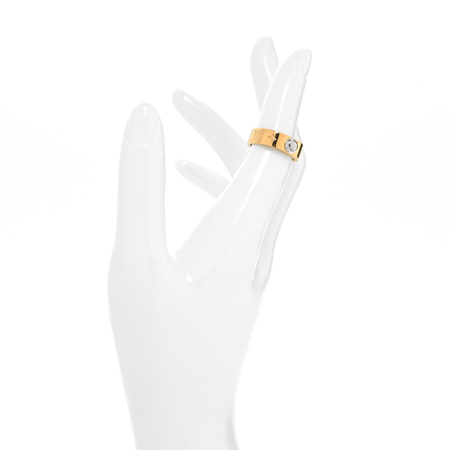 Brass Monogram Engraved Nanogram Ring S Gold