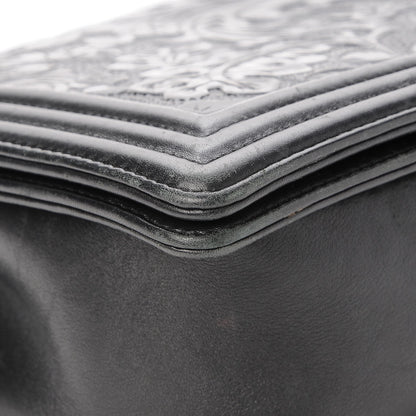 Chanel Calfskin Embossed New Medium Cordoba Boy Flap Black 9 of 13