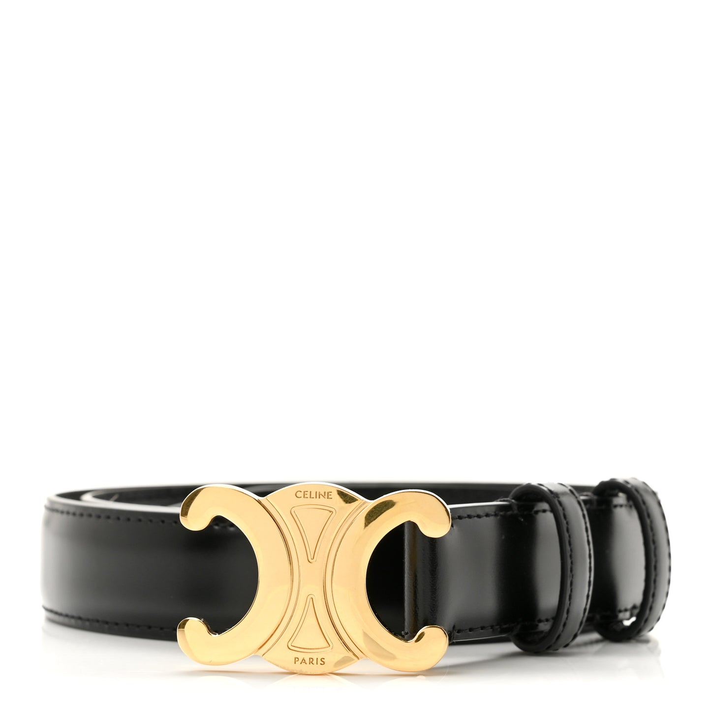 Box Calfskin Medium 25mm Triomphe Belt 80 32 Black