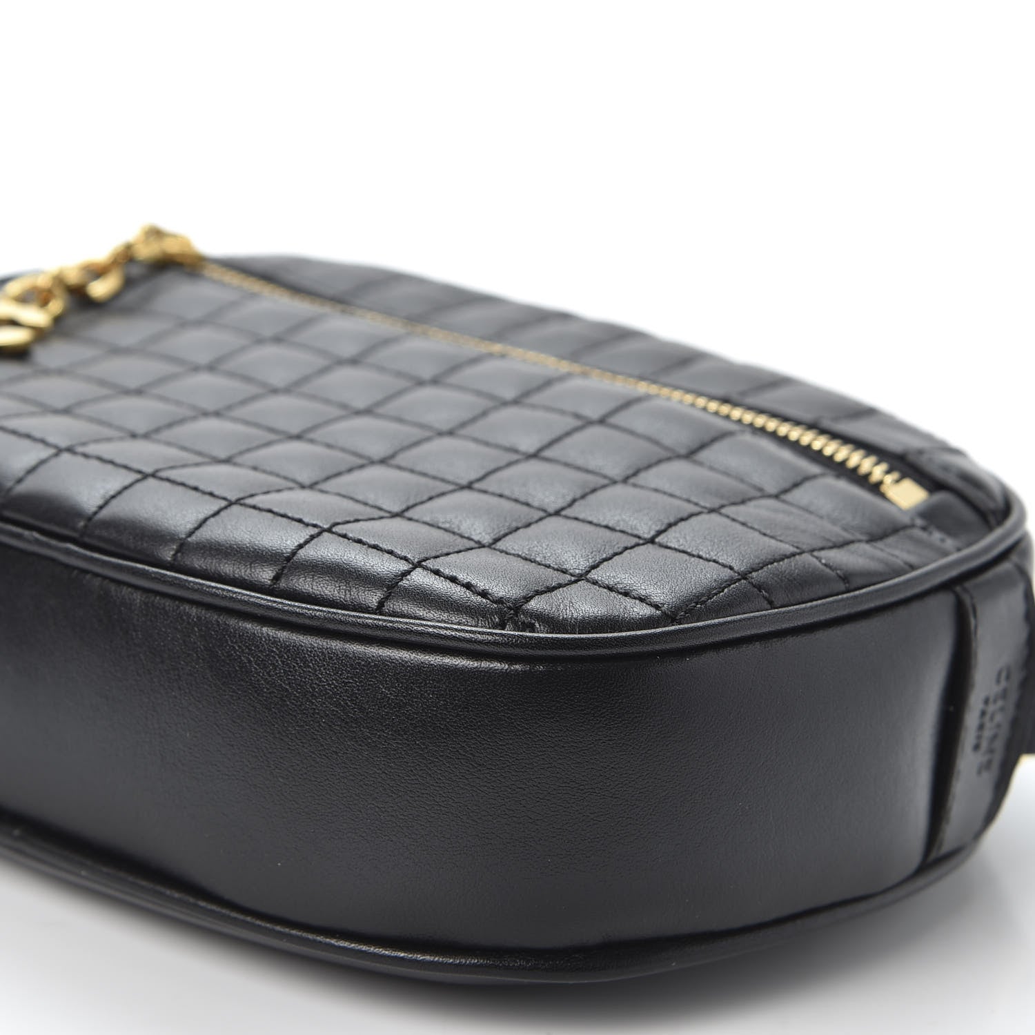 Celine Calfskin Quilted Small C Charm Bag Black 6 of 10
