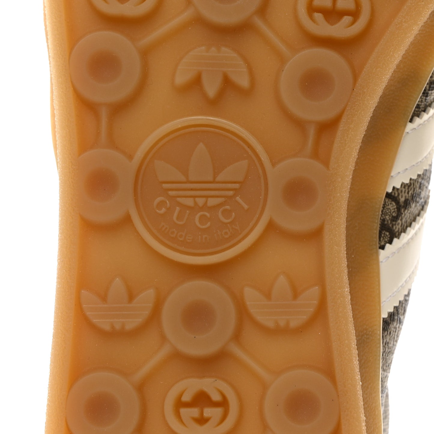 X ADIDAS GG Supreme Monogram Mens Gazelle Sneakers 9 Beige Ebony Off White New Shamarock