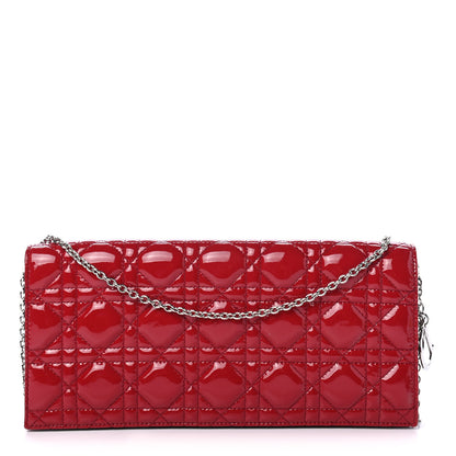 Christian Dior Patent Cannage Lady Dior Convertible Clutch Red 1 of 4