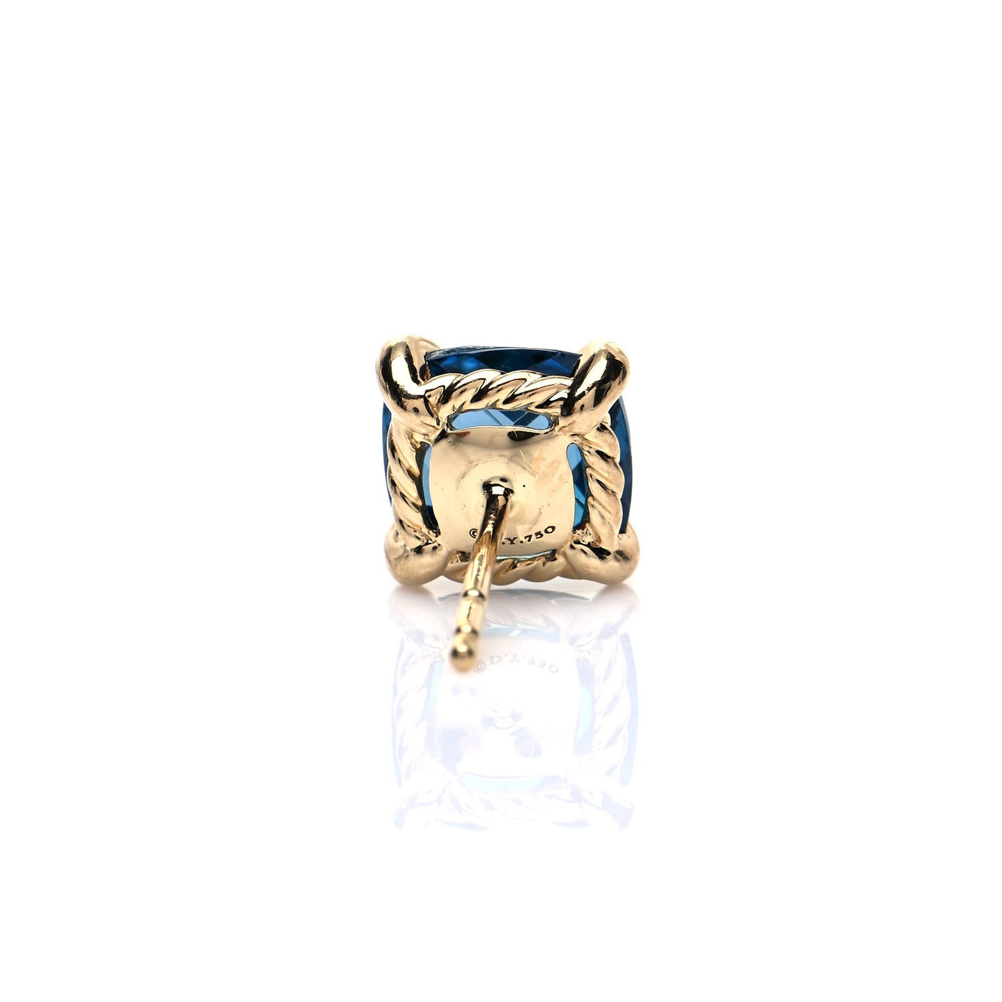 18K Yellow Gold Hampton Blue Topaz Diamond Chatelaine Earrings