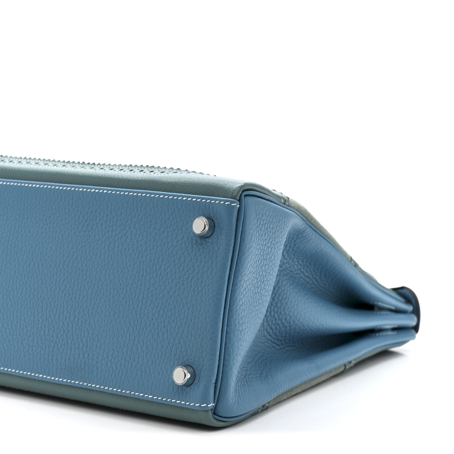 Hermes Veau Doblis Taurillon Clemence Evergrain Ghillies Kelly Retourne 35 Turquoise Ciel 10 of 11
