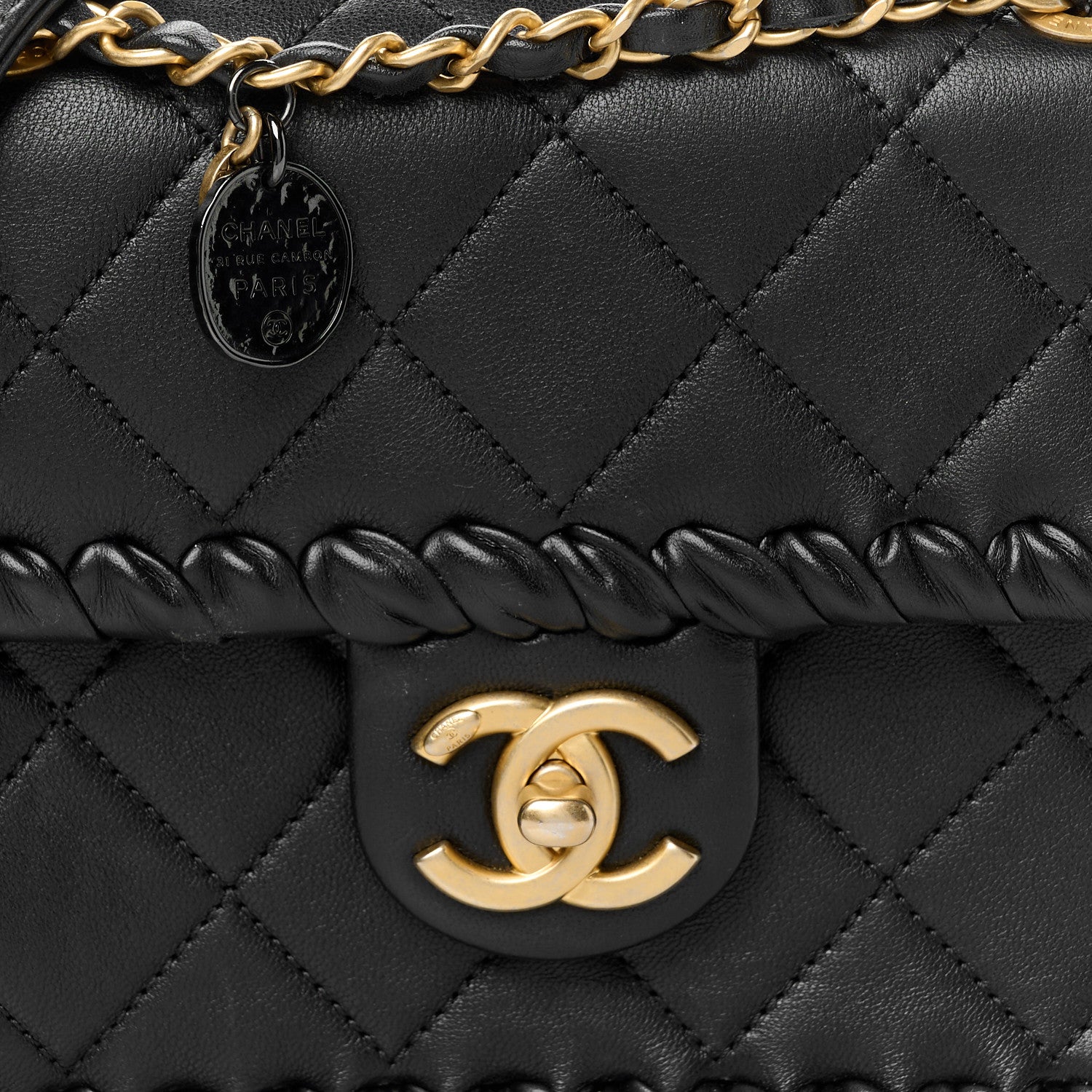 Chanel Calfskin Braided Mini My Own Frame Flap Black 10 of 13