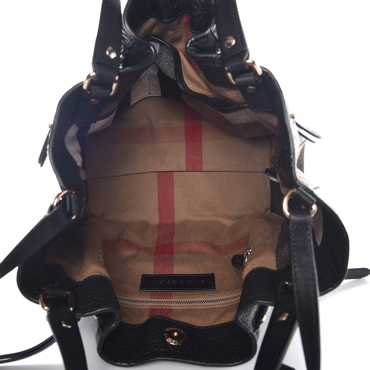 Grainy Calfskin House Check Small Maidstone Black