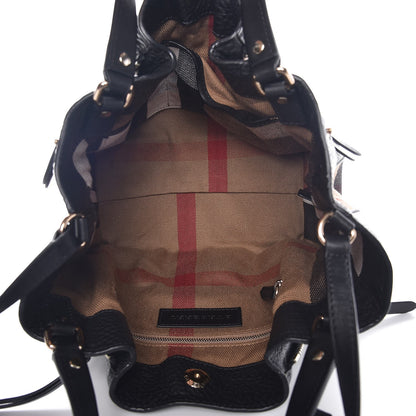 Burberry Grainy Calfskin House Check Small Maidstone Black 6 of 10