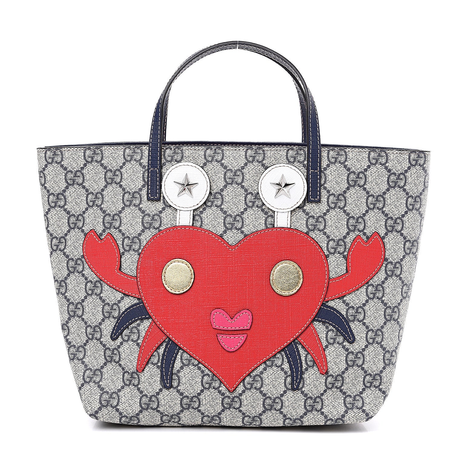 Gucci GG Supreme Monogram Childrens Crab Tote Navy 1 of 8