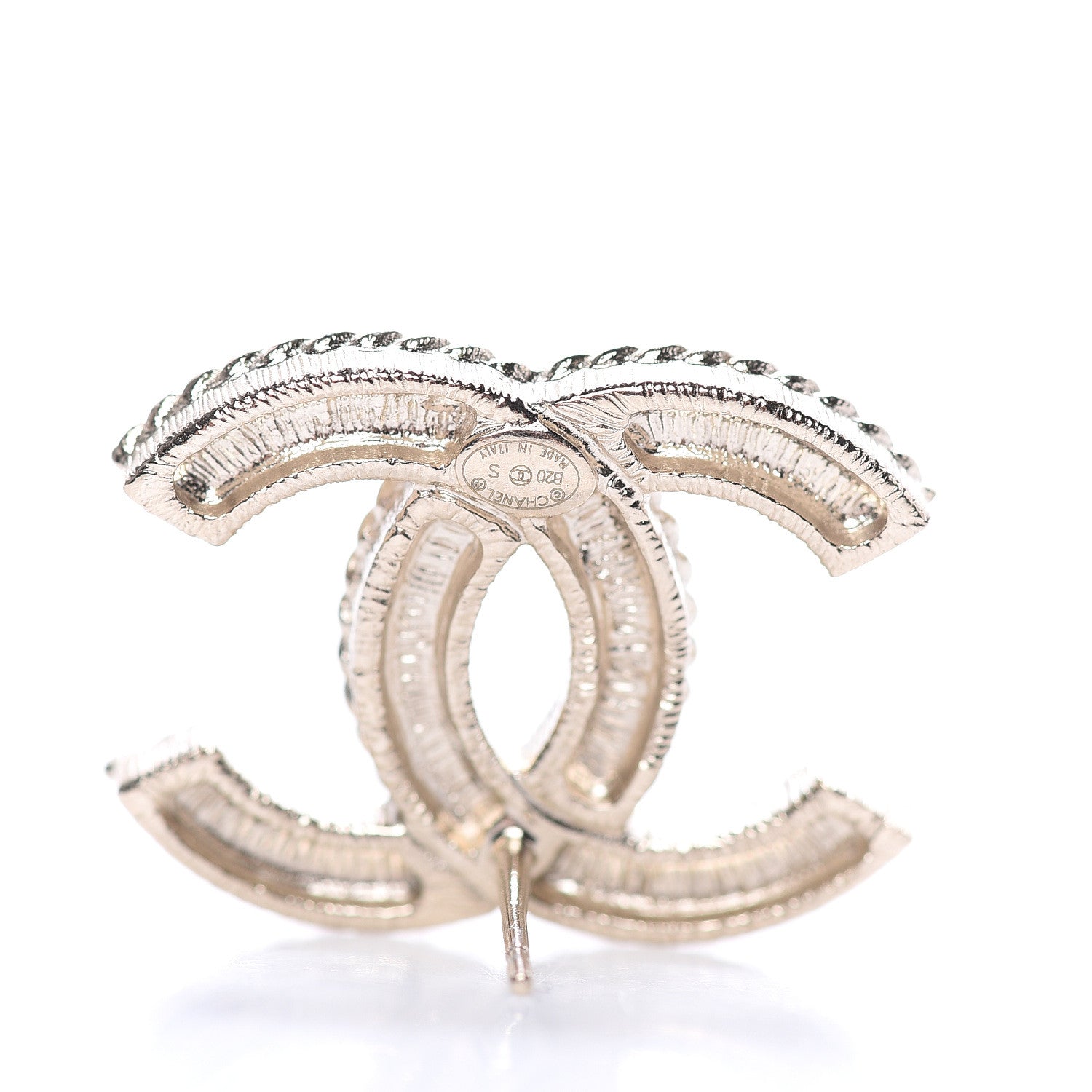 Chanel Pearl Crystal April In Paris CC Earrings Light Gold 3 of 5