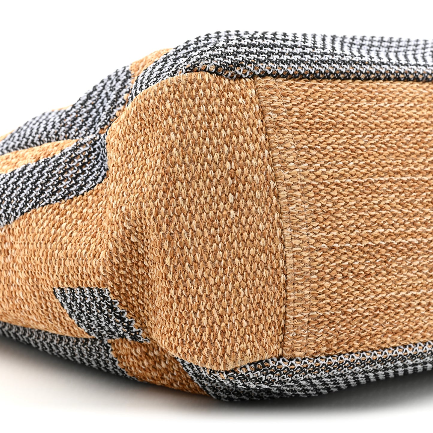 Mixed Fibers Large Shopping Bag Blue Beige