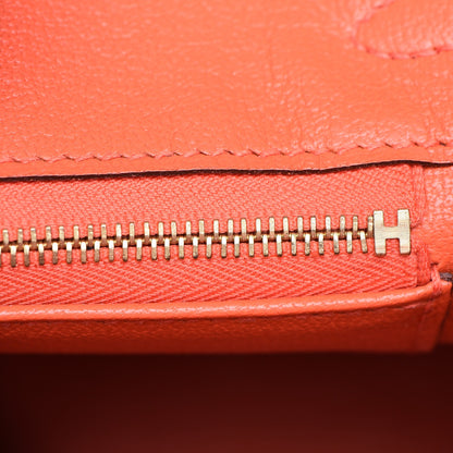 Hermes Taurillon Clemence Birkin 25 Orange Poppy 13 of 25