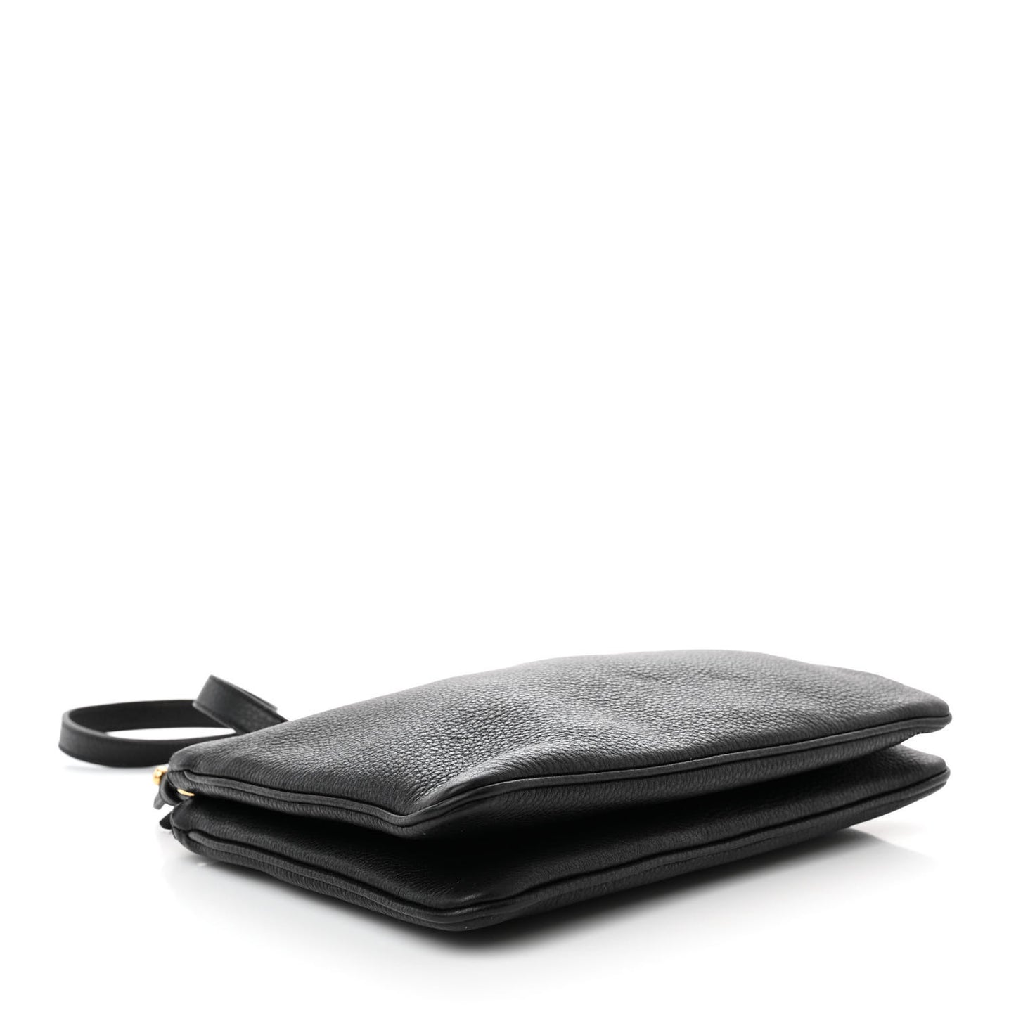 Vitello Phenix Double Zip Crossbody Bag Black
