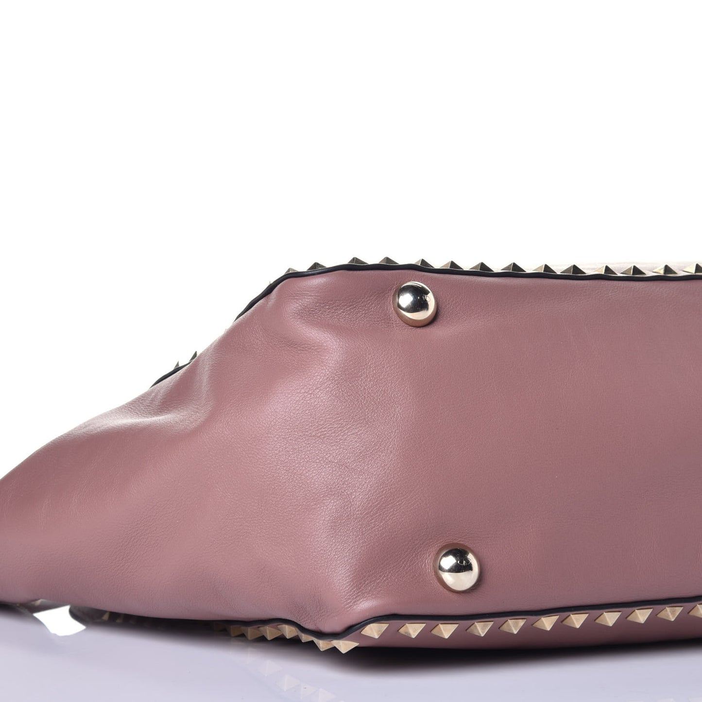 Vitello Medium Rockstud Tote Blush