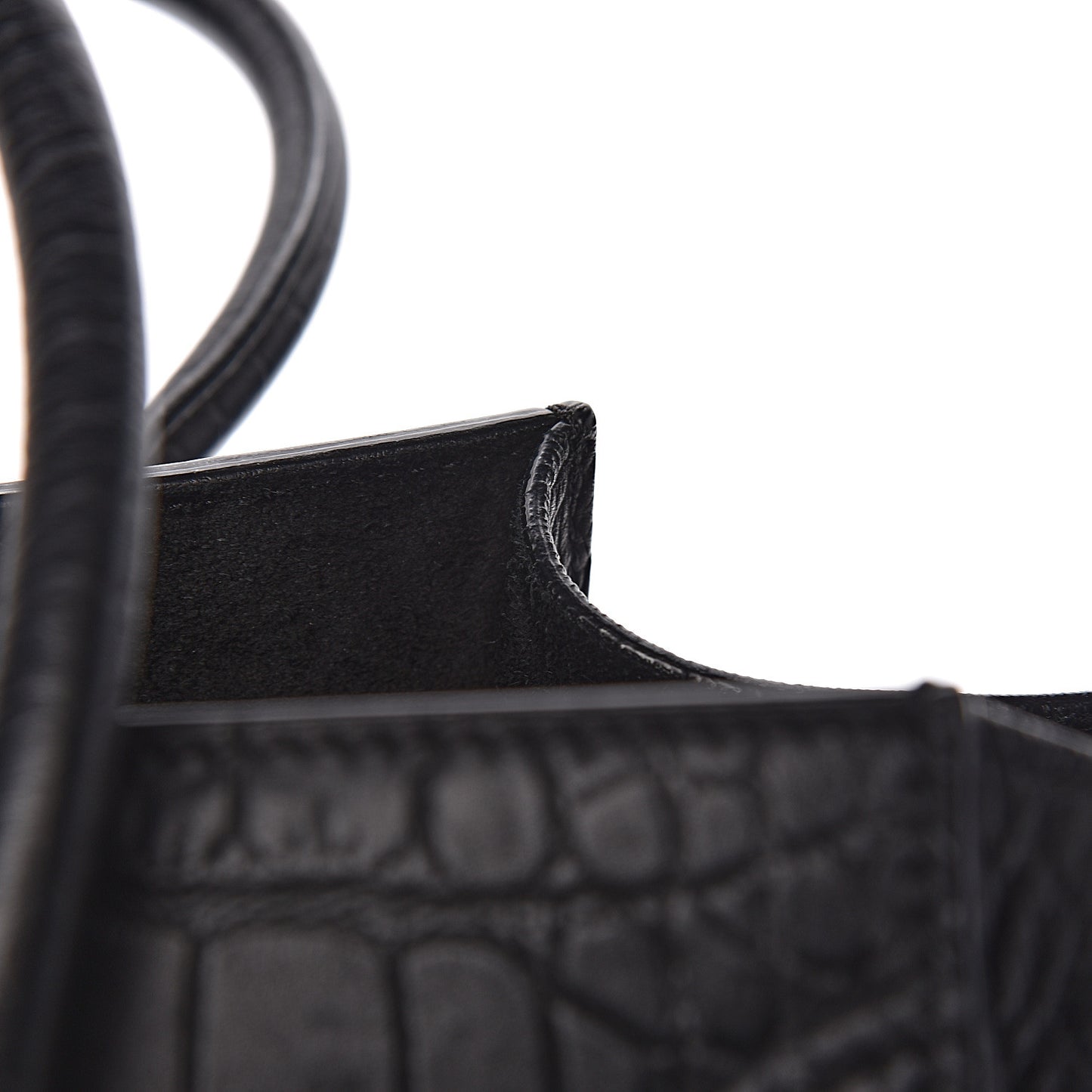 Crocodile Embossed Calfskin Medium Phantom Luggage Black
