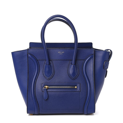 Celine Drummed Calfskin Micro Luggage Indigo 1 of 10