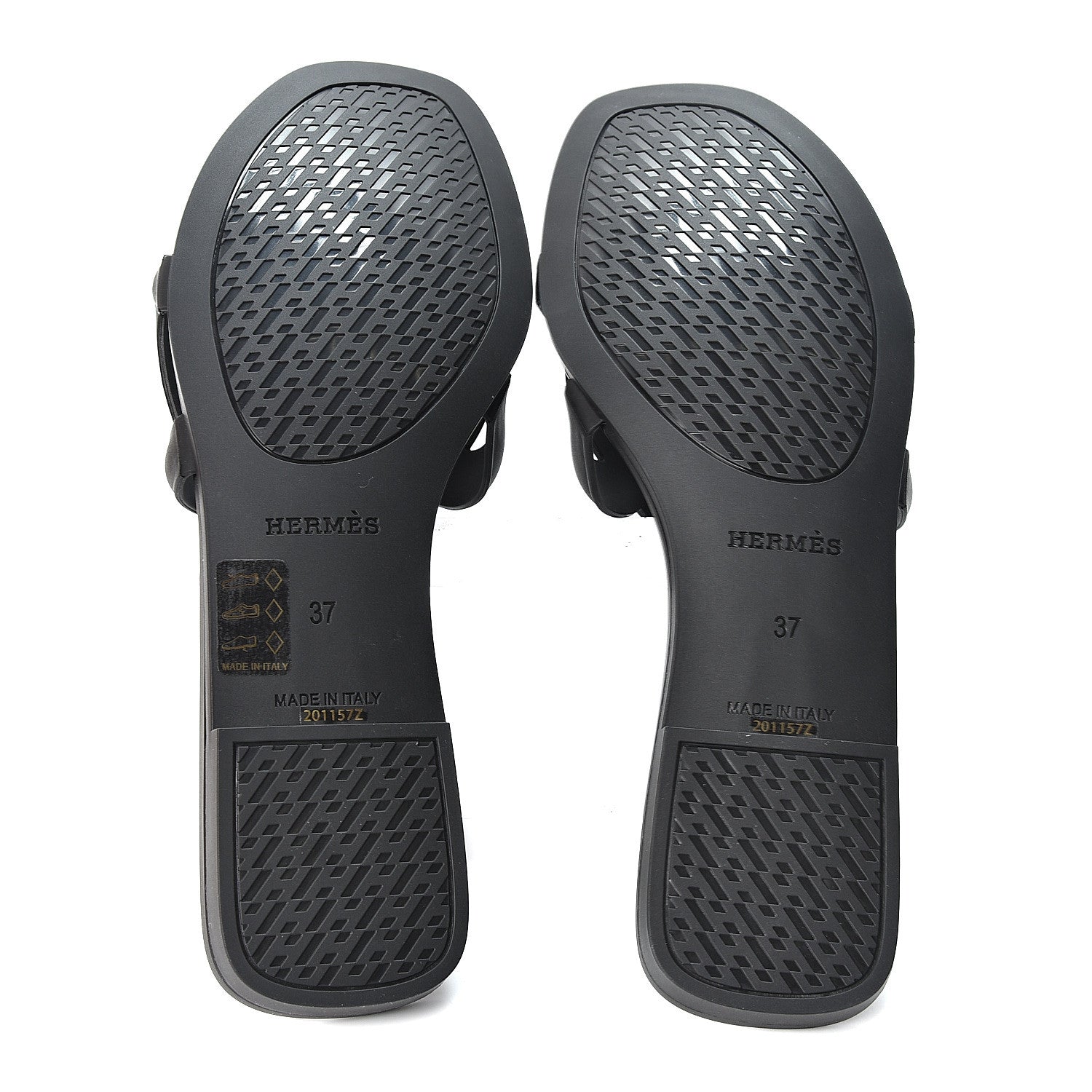 Hermes Rubber Aloha Sandals 37 Black 6 of 9
