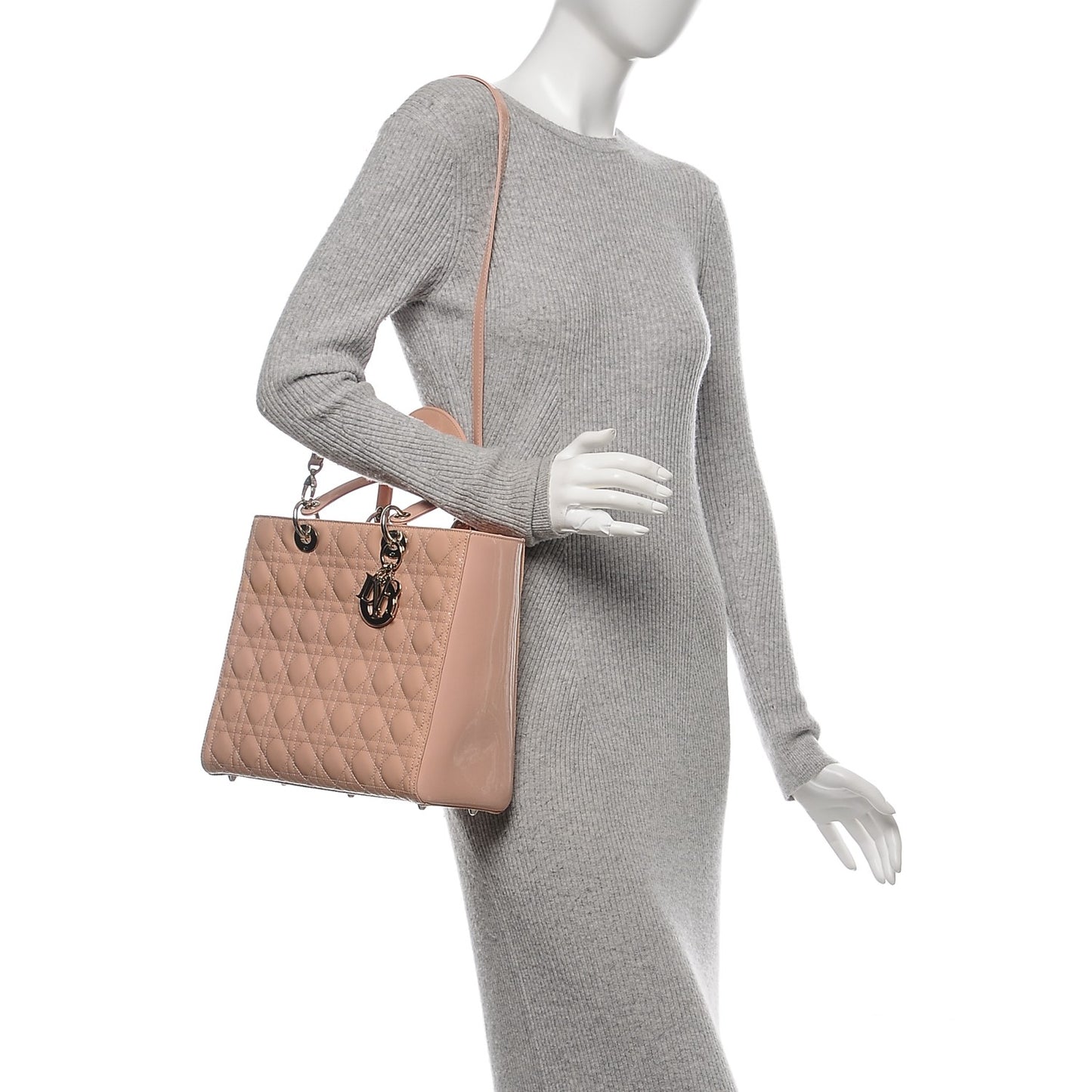 Patent Cannage Large Lady Dior Light Pink