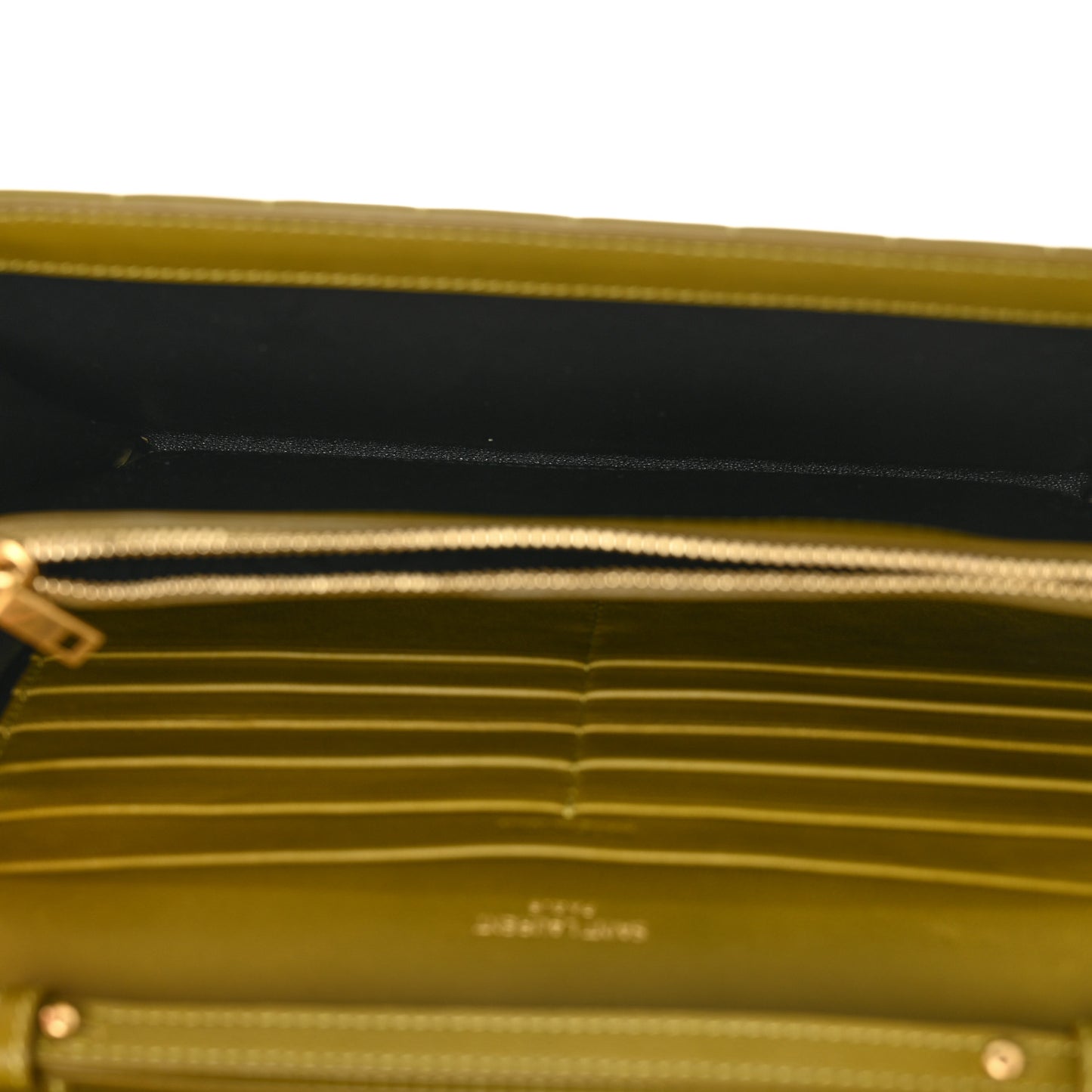 Lambskin Carre Quilted Cassandre Chain Wallet Olive Drab