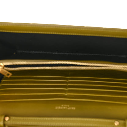 Saint Laurent Lambskin Carre Quilted Cassandre Chain Wallet Olive Drab 5 of 10