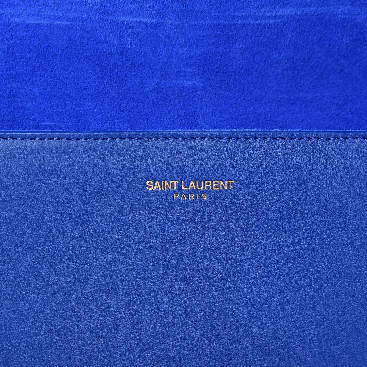 Calfskin Classic Y Ligne Clutch Royal Blue
