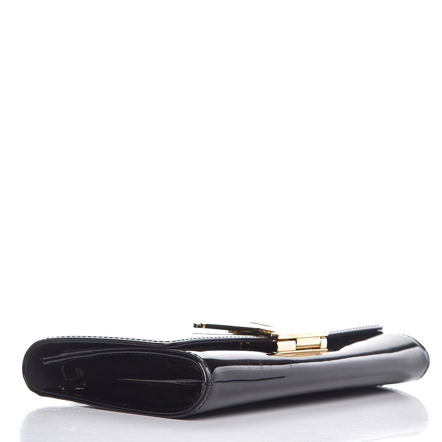 Patent Louise Clutch Black