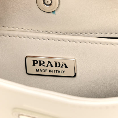 Prada Spazzolato Cleo Shoulder Bag White 6 of 9