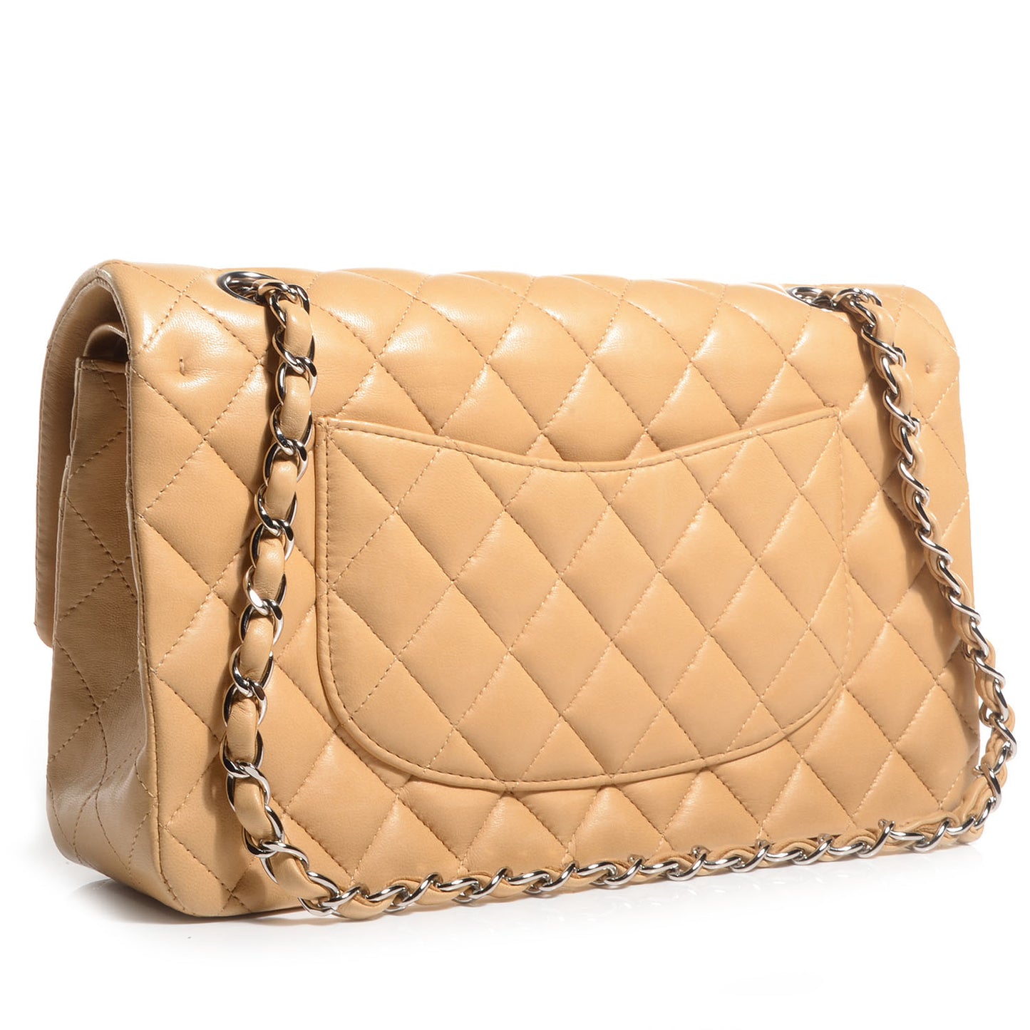 Lambskin Medium Double Flap Beige