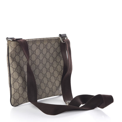 Gucci GG Supreme Monogram Small Flat Messenger Bag Dark Brown 3 of 9