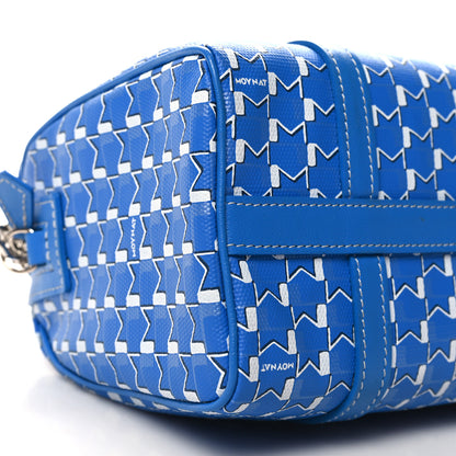 Moynat Grained Calfskin Canvas Crossbody Blue 9 of 11