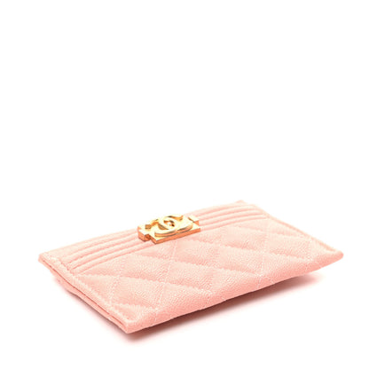 Chanel Caviar Quilted Boy Card Holder Pink 4 of 8