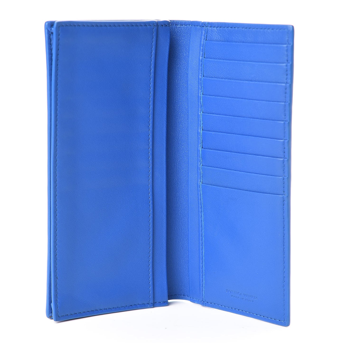 Nappa Intrecciato Long Bi-Fold Wallet Signal Blue