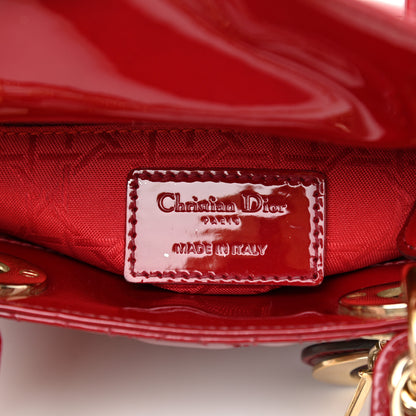 Christian Dior Patent Cannage Mini Lady Dior Red 6 of 9
