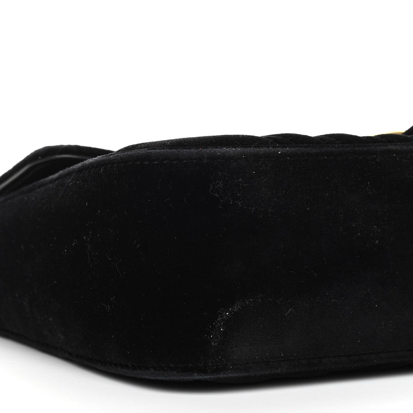 Velvet Matelasse Small GG Marmont Shoulder Bag Black