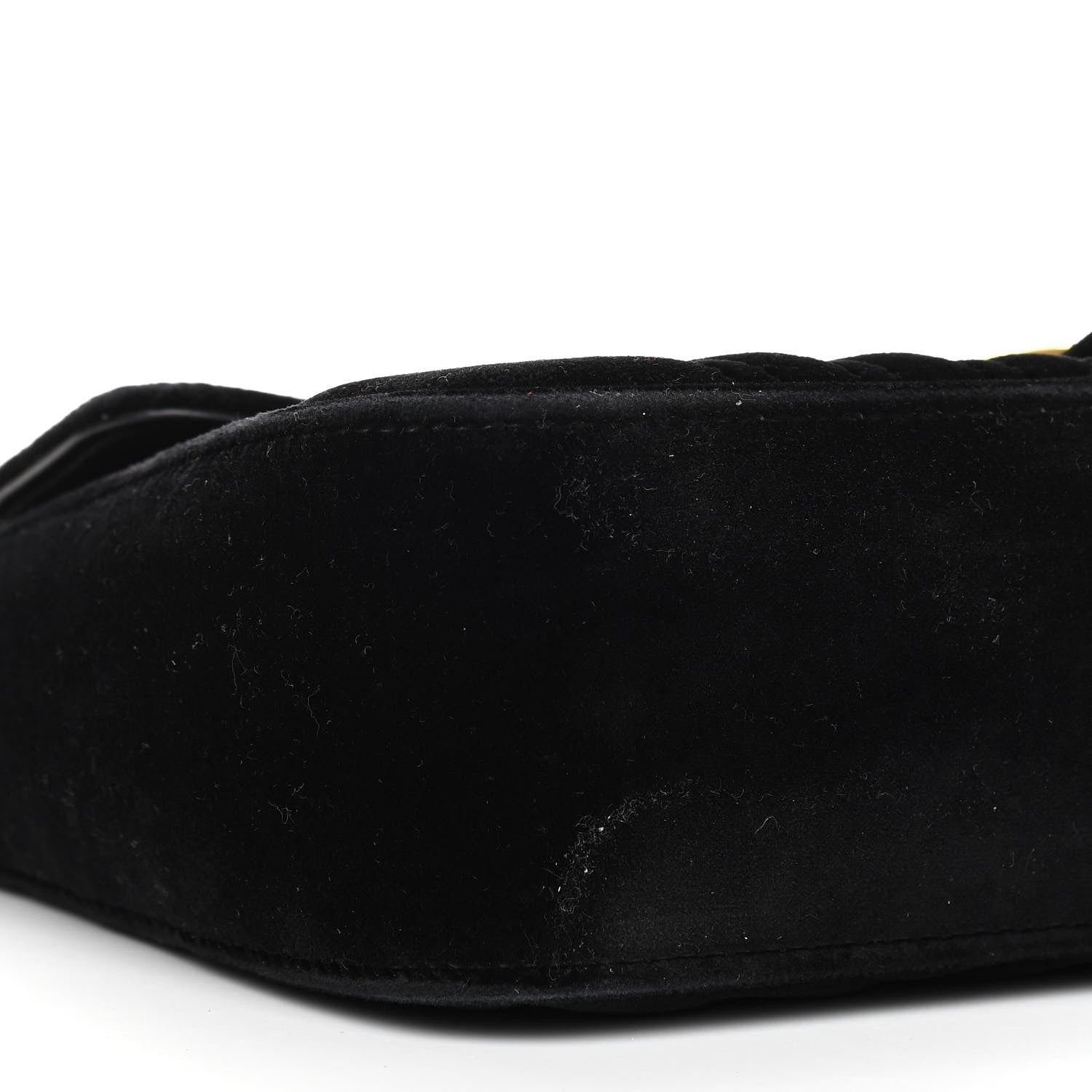 Gucci Velvet Matelasse Small GG Marmont Shoulder Bag Black 10 of 11