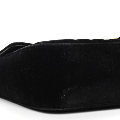 Gucci Velvet Matelasse Small GG Marmont Shoulder Bag Black 10 of 11