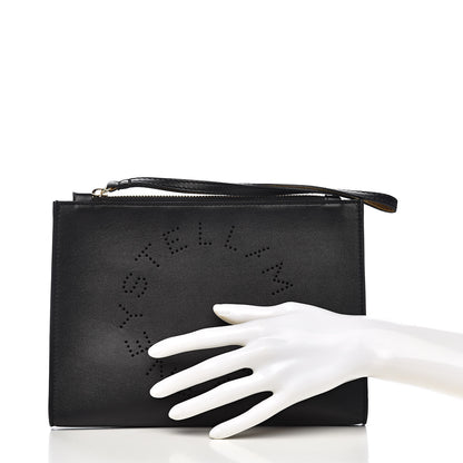 Stella McCartney Alter Nappa Perforated Logo Pouch Black 2 of 9