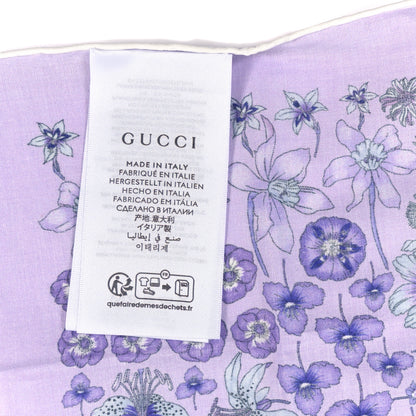Gucci Cotton Floral Square Scarf Purple 4 of 4