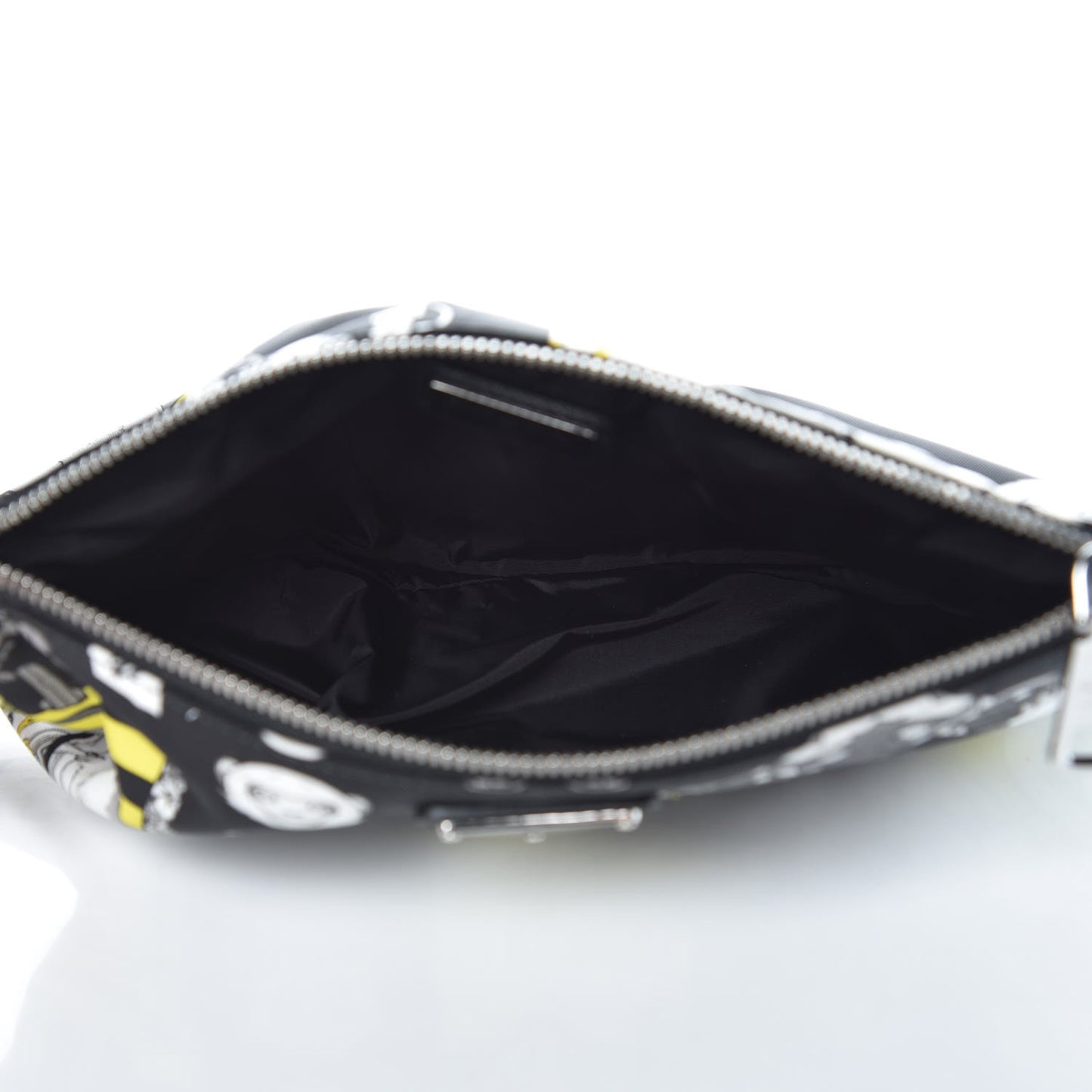 X JAMES JEAN Tessuto Nylon Robot Monkey Wristlet Pouch Black