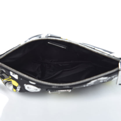 Prada X JAMES JEAN Tessuto Nylon Robot Monkey Wristlet Pouch Black 5 of 8