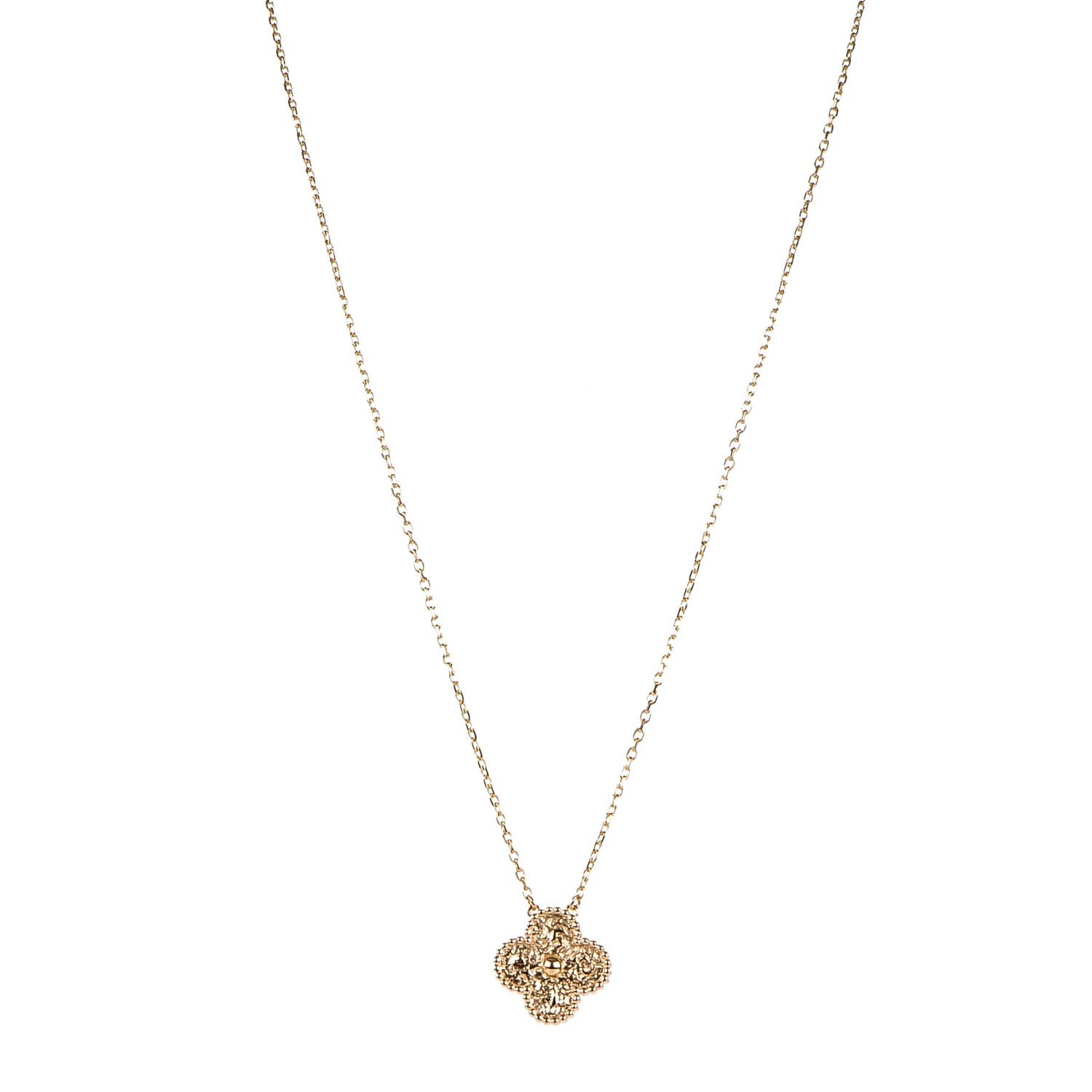 Van Cleef & Arpels 18K Rose Gold Vintage Alhambra Pendant Necklace 1 of 6
