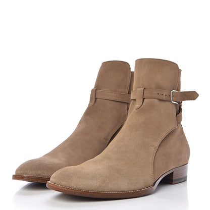Saint Laurent Jodhpur Suede Mens Wyatt 30 Boots 42.5 New Sigaro 3 of 11