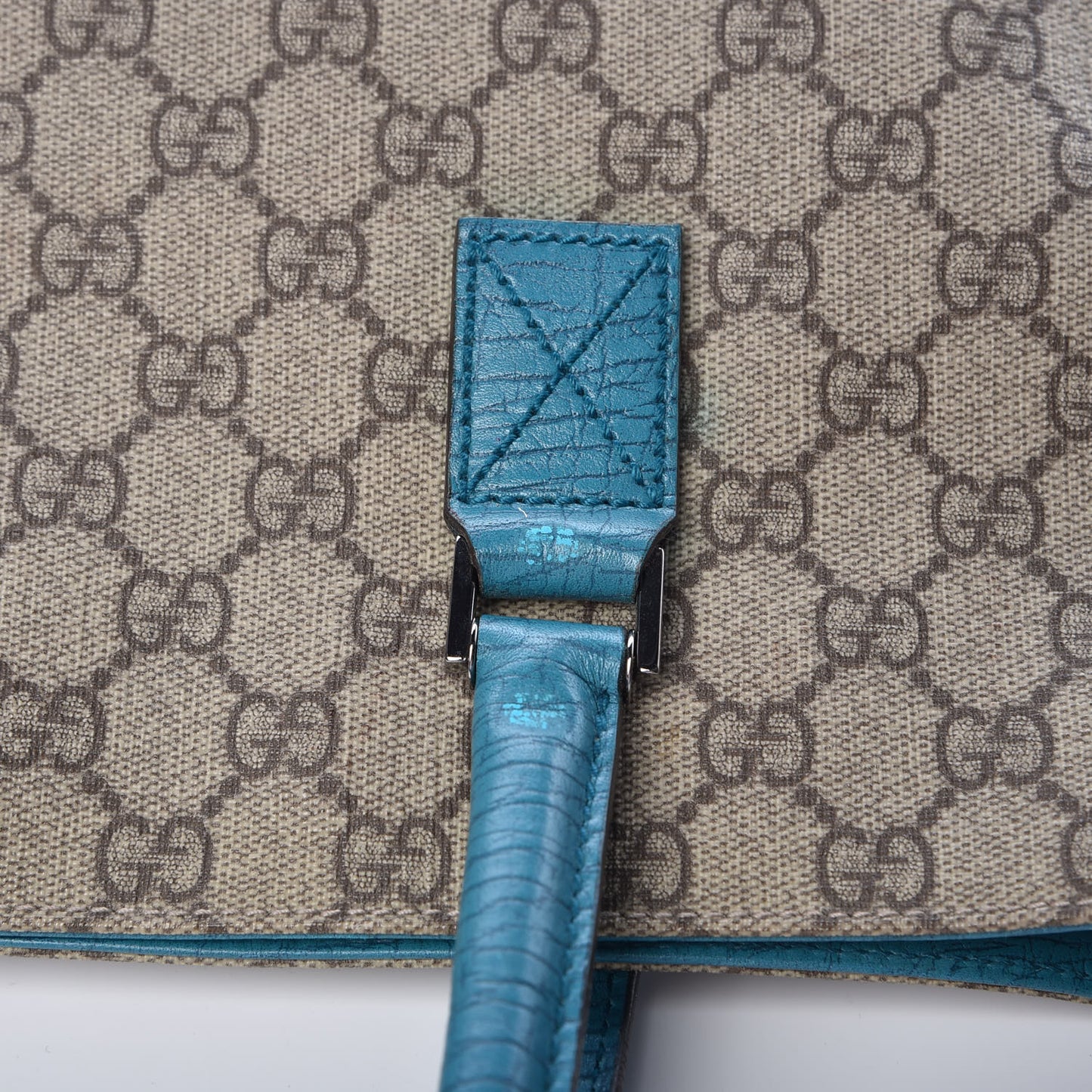 GG Plus Monogram Small Vertical Tote Turquoise