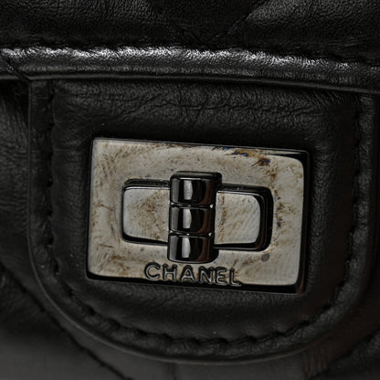 Chanel Aged Calfskin Chevron Quilted Reissue Card Holder Wallet So Black 9 of 10