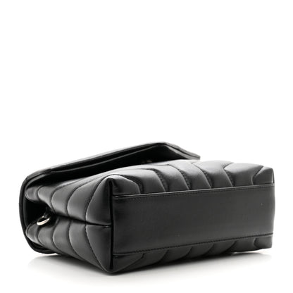 Saint Laurent Calfskin Y Quilted Monogram Toy Loulou Crossbody Bag Black 4 of 10
