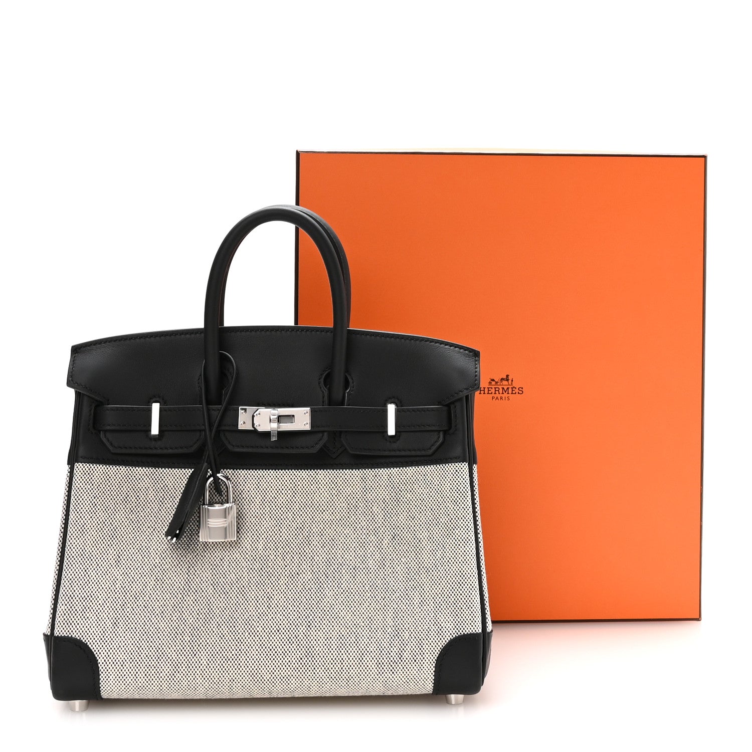 Hermes Toile H Swift Birkin 25 Ecru Black 11 of 11